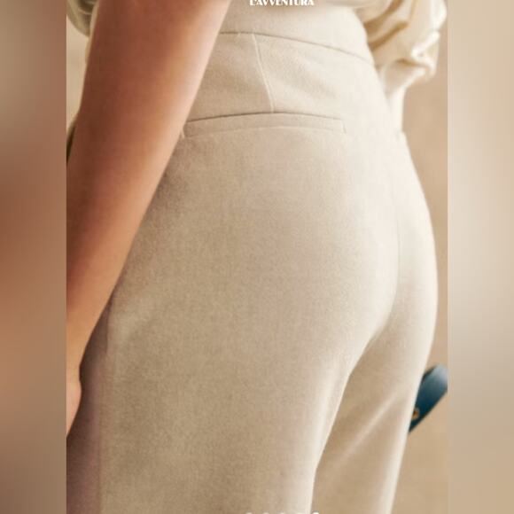 Sezane Martin Wool Trousers Ecru Size 2 - Picture 2 of 9